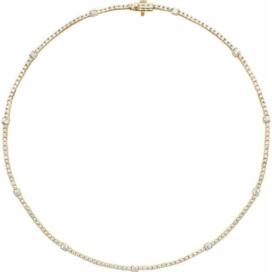 14K Gold Lab-Grown Diamond Line Necklace - Options Available