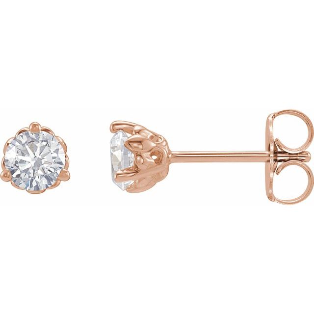 14K Gold Natural Diamond Fleur-De-Lis Earrings