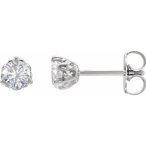 14K Gold Natural Diamond Fleur-De-Lis Earrings