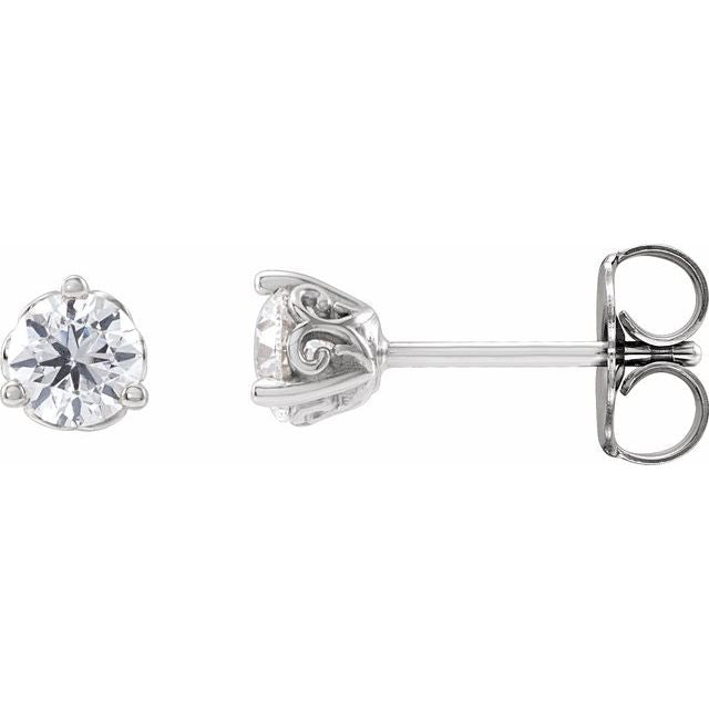 14K Gold Natural Diamond Scroll Earrings - Options Available