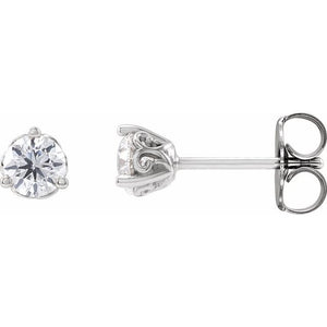 14K Gold Natural Diamond Scroll Earrings - Options Available