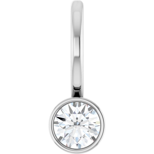 Platinum 1/10 CT Natural Diamond Bezel-Set Pendant