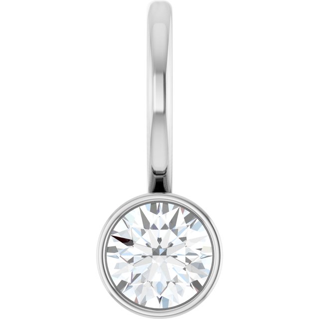 Platinum 1/10 CT Natural Diamond Bezel-Set Pendant