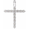 14K White Gold 1/6 CTW Natural Diamond Cross Necklace