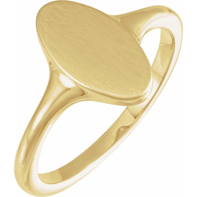 14K Gold Oval Signet Ring - Options Available