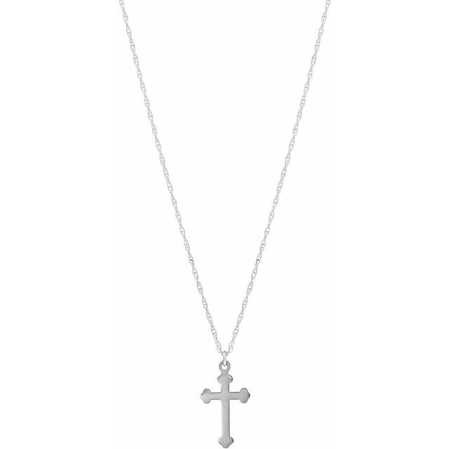 14K Yellow Gold Polished Cross Pendant - Faith & Devotion Symbol