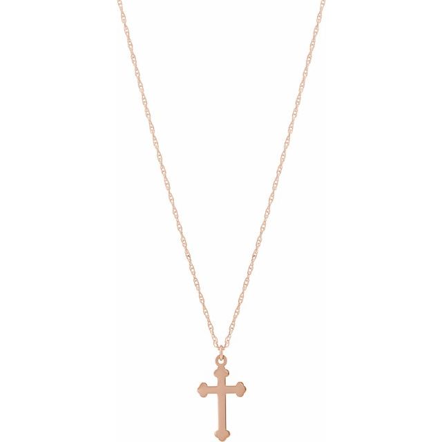 14K Yellow Cross Pendant