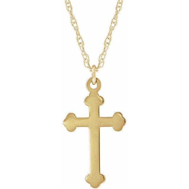 14K Yellow Cross Pendant