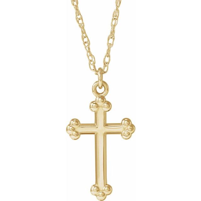 14K Yellow Cross Pendant