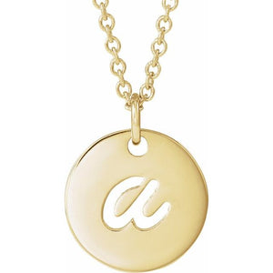 Platinum Script Initial D 9.97x9.97 mm Necklace – Elegant Personalized Design