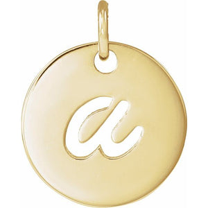 Script Initial Pendant Crafted in 14K Gold & Platinum