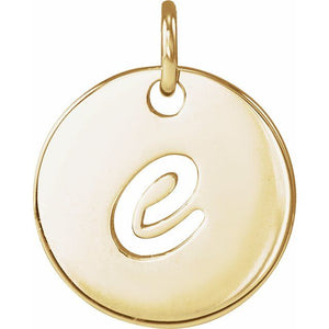 14K Gold Script Initial Pendant