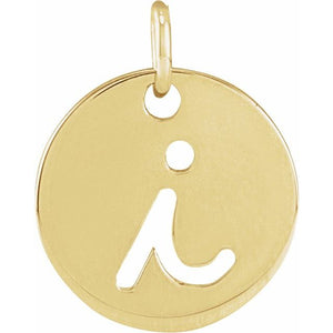 14K Gold Script Initial Pendant