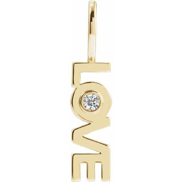 14K Gold Love Charm Pendant
