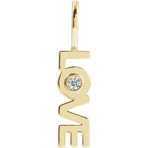 14K Gold Love Charm Pendant