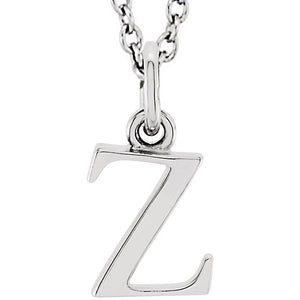 Lowercase Initial Necklace in 14K Gold with Multiple Sizes