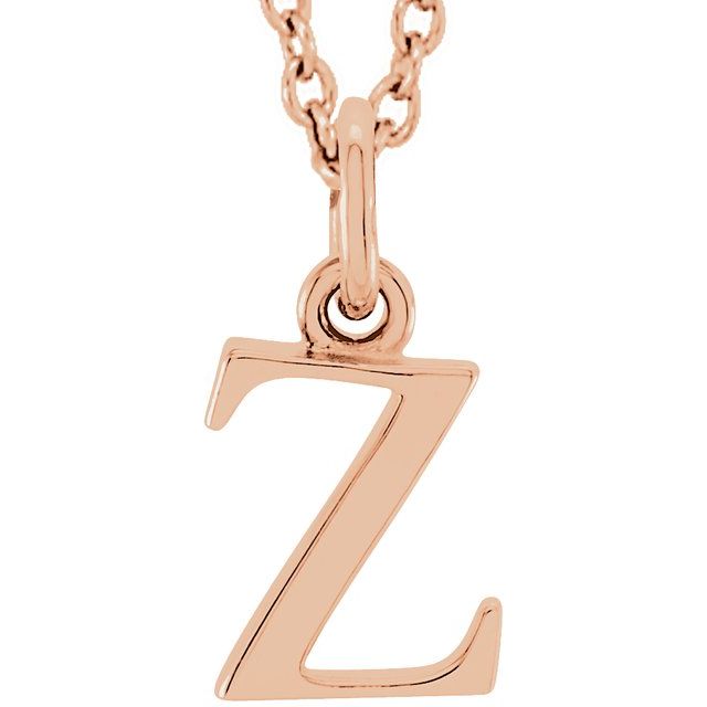 Lowercase Initial Necklace in 14K Gold with Multiple Sizes