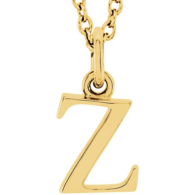Lowercase Initial Necklace in 14K Gold with Multiple Sizes