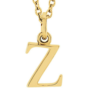 Lowercase Initial Necklace in 14K Gold with Multiple Sizes