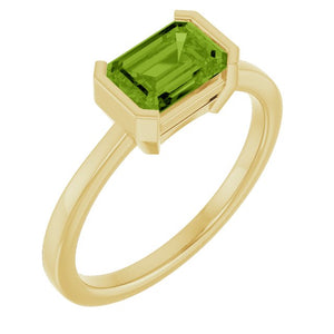 14K Gold Natural Peridot Ring - Options Available