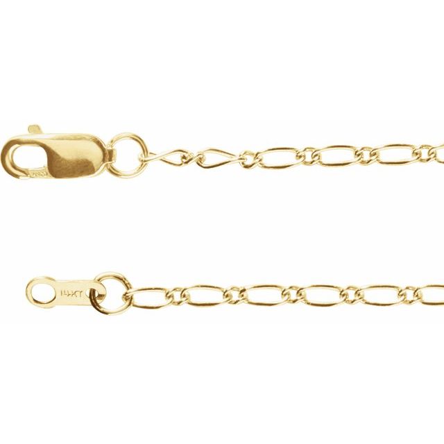 Figaro Chain Bracelet Crafted in 14K Gold