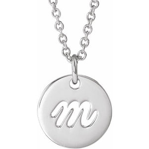 Platinum Script Initial D 9.97x9.97 mm Necklace – Elegant Personalized Design