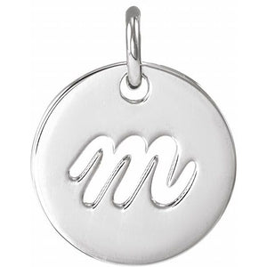 14K Gold Script Initial Pendant