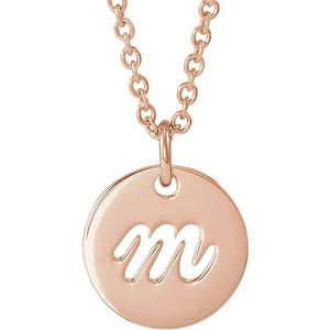 Platinum Script Initial D 9.97x9.97 mm Necklace – Elegant Personalized Design
