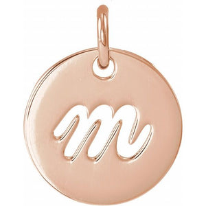 14K Gold Script Initial Pendant