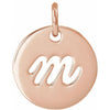 14K Rose Gold Script Initial F Necklace