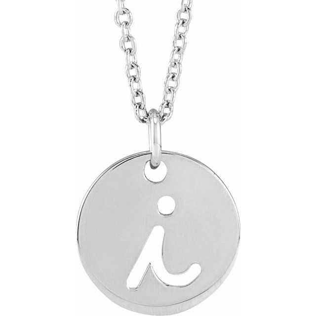 Platinum Script Initial D 16-18" Necklace