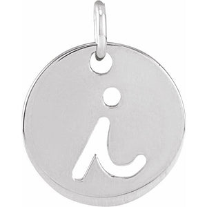Script Initial Pendant Crafted in 14K Gold & Platinum