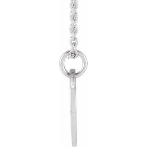 Platinum Script Initial D 9.97x9.97 mm Necklace – Elegant Personalized Design