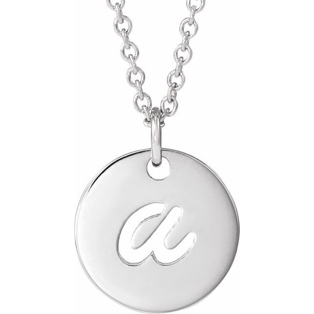 Platinum Script Initial D 16-18" Necklace