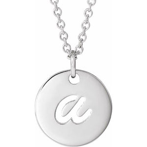 Platinum Script Initial D 9.97x9.97 mm Necklace – Elegant Personalized Design