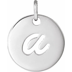 Script Initial Pendant Crafted in 14K Gold & Platinum