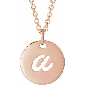 Platinum Script Initial D 9.97x9.97 mm Necklace – Elegant Personalized Design