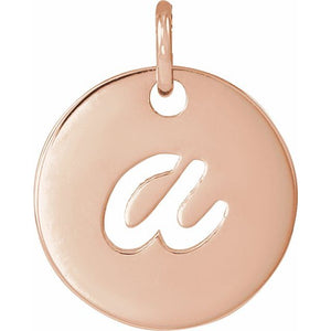 Script Initial Pendant Crafted in 14K Gold & Platinum