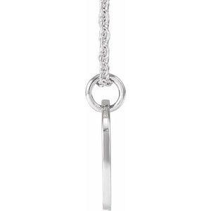 Platinum Script Initial D 9.97x9.97 mm Necklace – Elegant Personalized Design