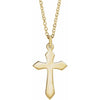 14K Yellow Gold 18x10 mm Diamond Cross Necklace - Elegant Design