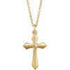 14K Yellow Gold 18x10 mm Diamond Cross Necklace - Elegant Design