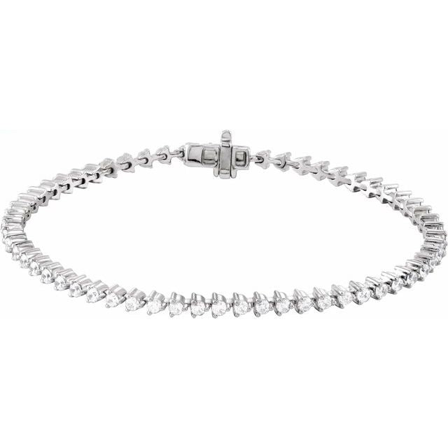 14K Gold Natural Diamond Line Bracelet - Options Available