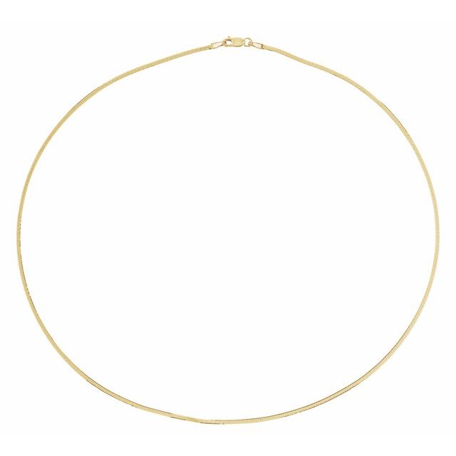 14K Yellow Gold 1.6 mm Herringbone 16" Chain - Elegant Design