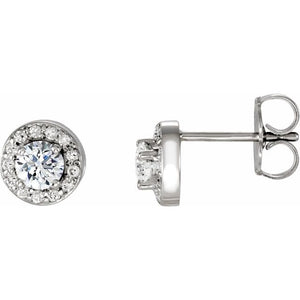 14K Gold Halo-Style Earrings