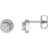 14K White 3/8 CTW Natural Diamond Halo-Style Earrings