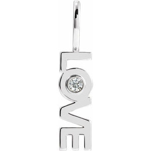 14K Gold Love Charm Pendant