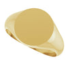 14K Gold 9.5x9.5 mm Round Signet Ring - Brush Polished Finish