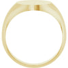 14K Gold 9.5x9.5 mm Round Signet Ring - Brush Polished Finish