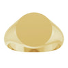 14K Gold 9.5x9.5 mm Round Signet Ring - Brush Polished Finish