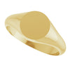 14K Gold 9.5x9.5 mm Round Signet Ring - Brush Polished Finish